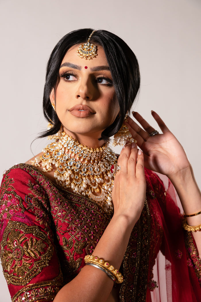 Indian bride with jewelry 
